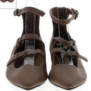 Christian Sirano For Payless Brown Textured Strappy Heels